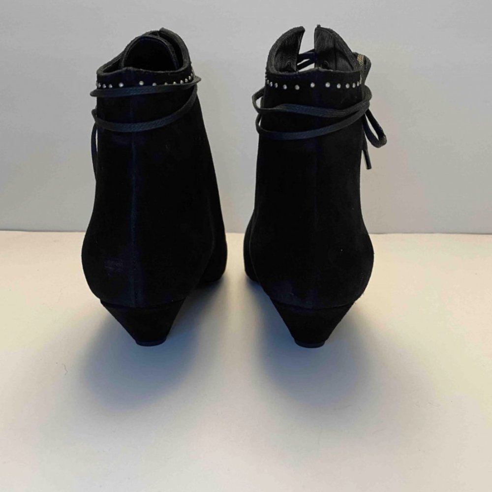 Saint Laurent Blaze  Studded And Laced Ankle Boots - Picture 4 of 11
